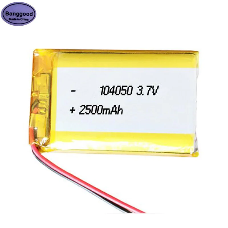 Banggood 3 7 в 2500 мАч 104050 литий полимерные ионные аккумуляторные батареи для GPS Bluetooth