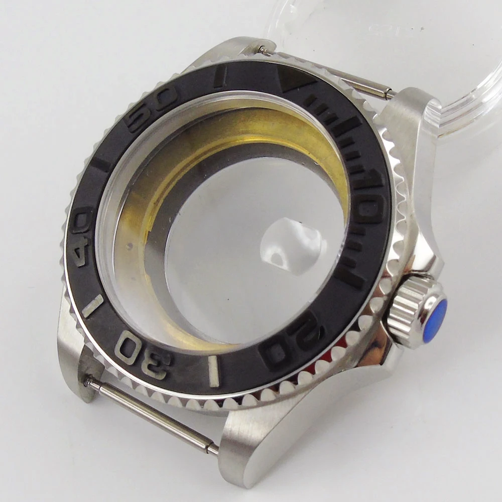 43mm Watch Case Glass Case Back Fit For NH35 NH35A Movement Sapphire