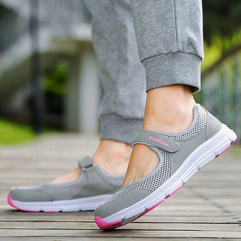 Zapatillas de transpirables mujer, zapatos de malla para caminar y conducir, planos, ligeros, regalo para madre, talla 35 42, Verano| Zapatillas de correr| - AliExpress