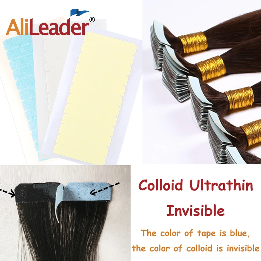 Alileader 60 шт. сменная клейкая лента для париков клейкая лента для волос двухсторонняя водонепроницаемая лента для наращивания волос/парик с кружевом/парик 4 см* 0,8 см