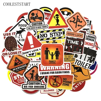

100 Pcs/set Interesting Warning Stickers Road Signs For Motorcycle Car Luggage Bicycle Skateboards Laptop Refrigerator Stickers