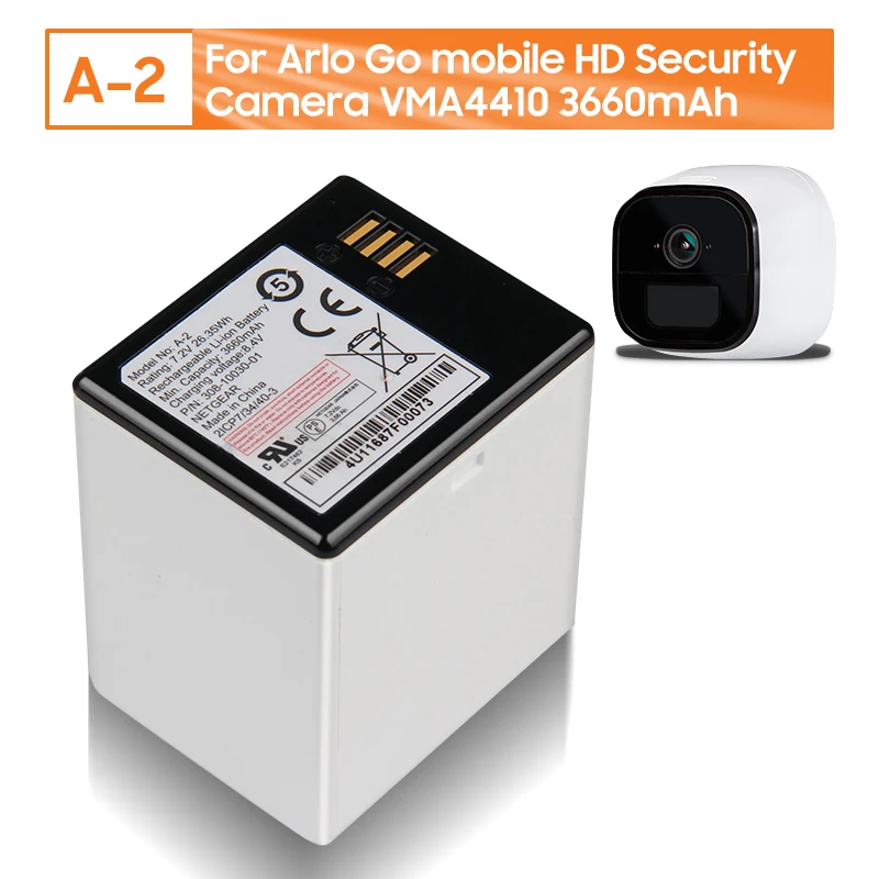 Original Replacement Battery A2 For Arlo Go Mobile Hd Security Camera