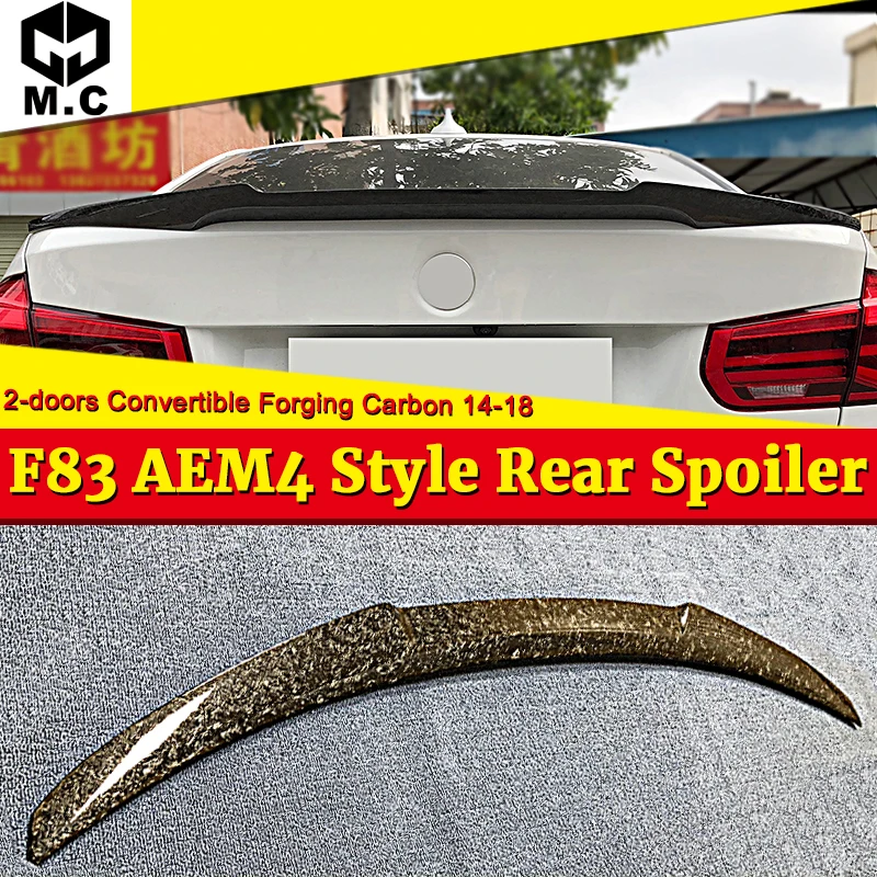 

For BMW F83 M4 Coupe High kich Forging Carbon Fiber Rear Trunk spoiler wing M4 style 2 door convertible 4 series 420i 430i 14+