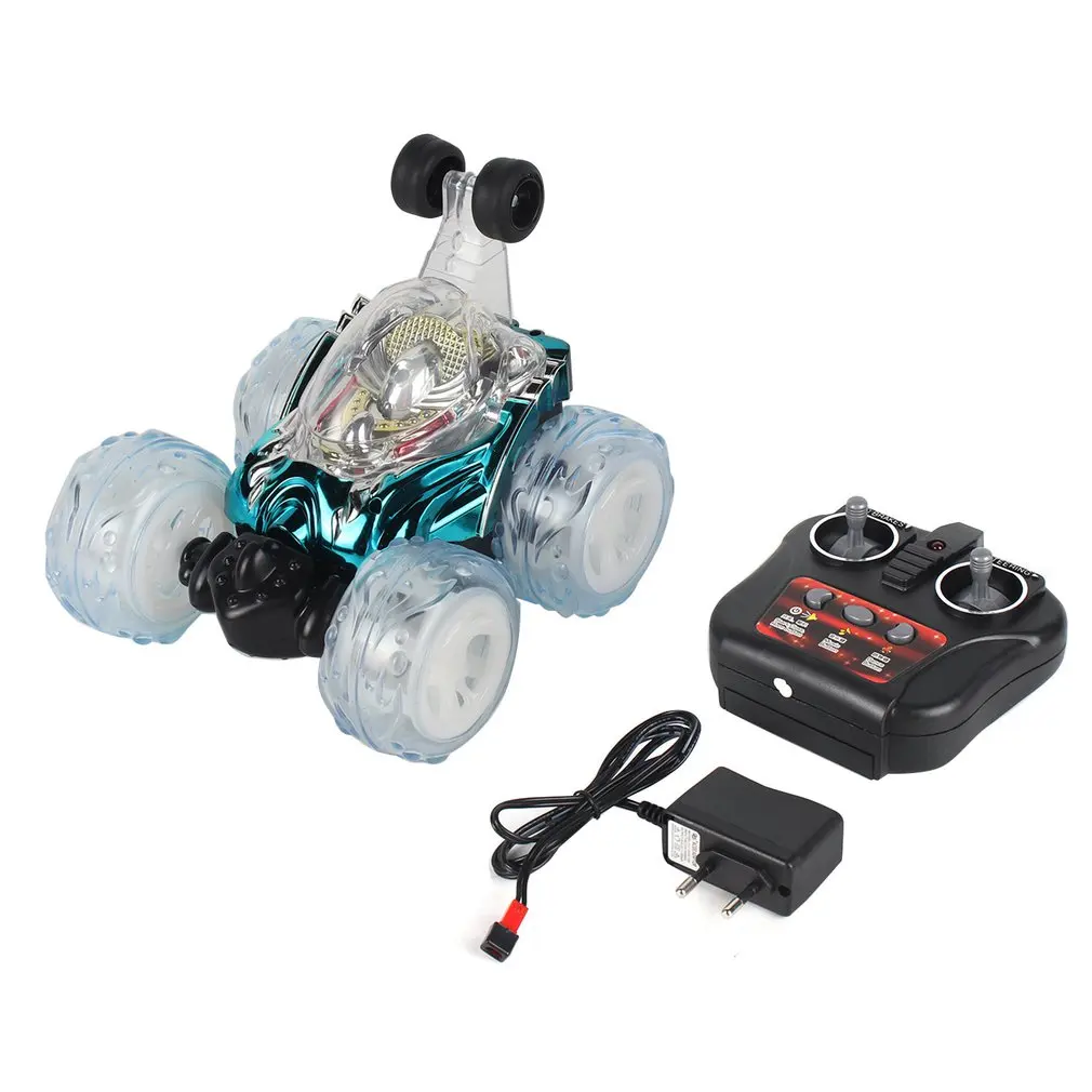 

RC Stunt Music Car Buggy Models with 360'Tumbling Flips Spins Rotating LED Light Music Walk upright for Kids Gift