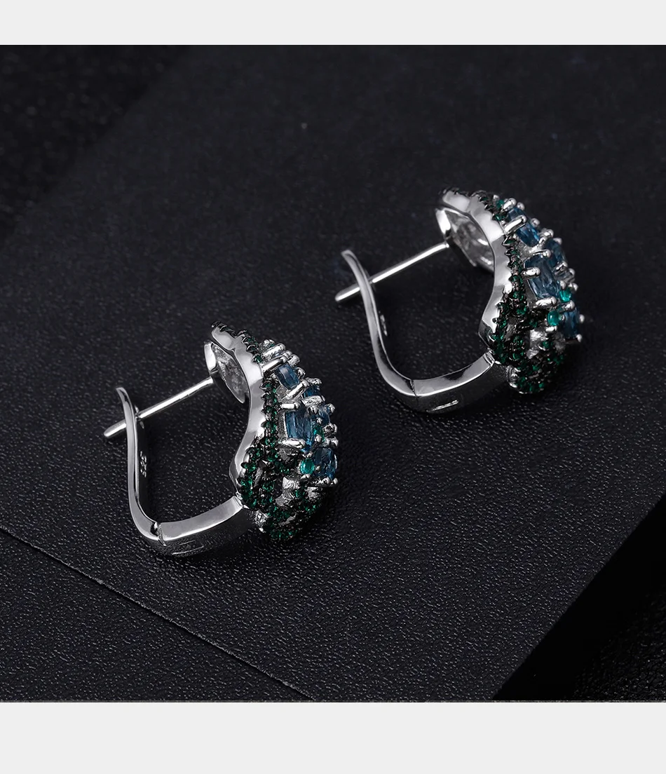 GEM'S BALLET 2.5Ct натуральный Лондон Голубой топаз Камень Серьги 925 пробы серебряные Винтажные серьги для женщин хорошее ювелирное изделие