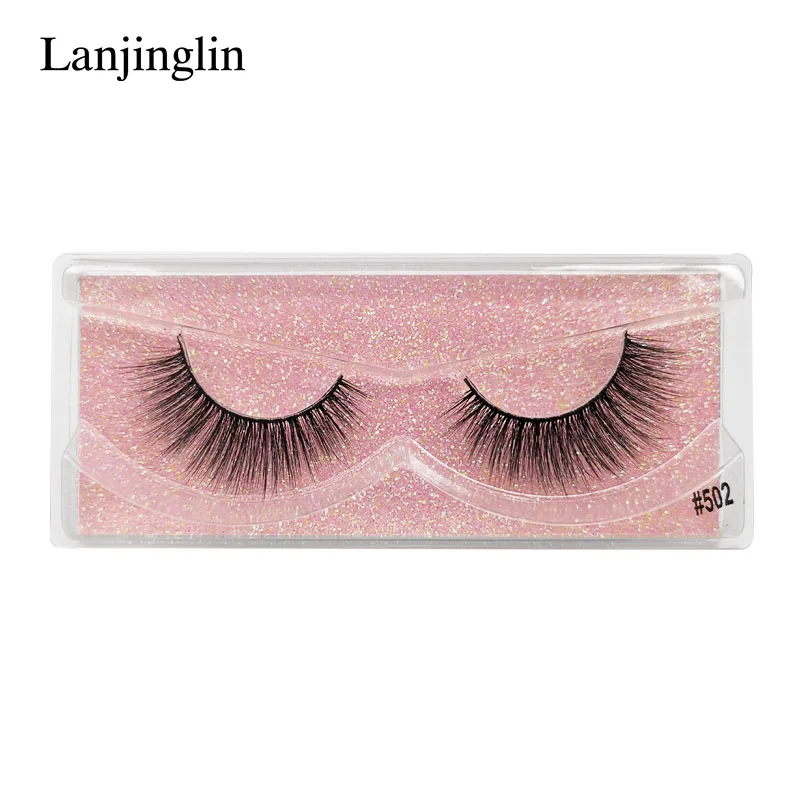 LANJINGLIN 10 пар, искусственные норковые ресницы оптом, натуральные длинные накладные ресницы для наращивания, объемные ресницы, пушистые мягкие ресницы - Цвет: 502W 10 PAIRS