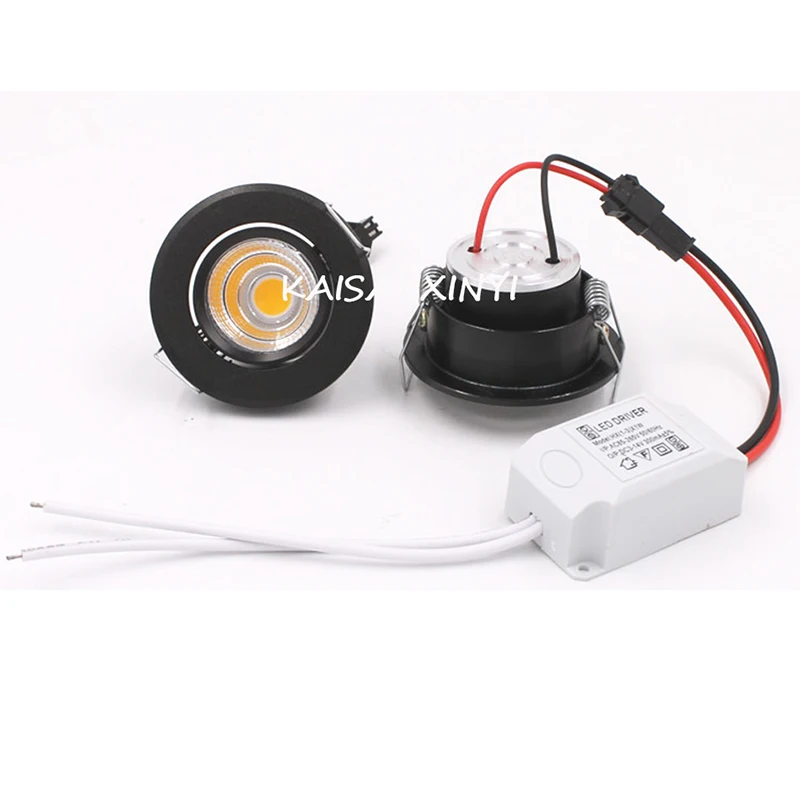 Led downlight led spotlight 1/5pcs Aluminum Round LED Dimmable Ceiling Downlight 3W AC90-260V Recessed COB Spot Light Led Bulb Driver