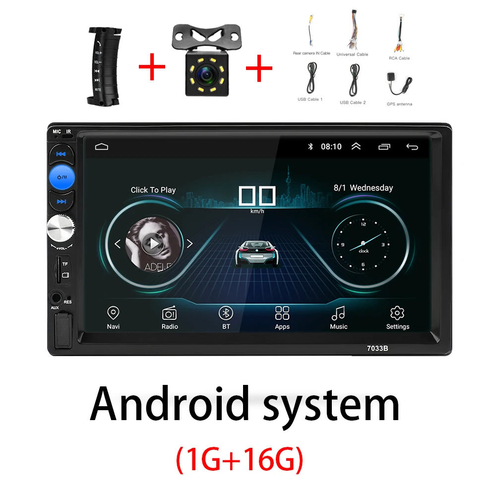 all 2 Din автомагнитола Android 8,0 универсальный gps навигация Bluetooth Сенсорный экран Wifi автомобильный аудио стерео FM USB автомобильный мультимедийный MP5 - Цвет: all