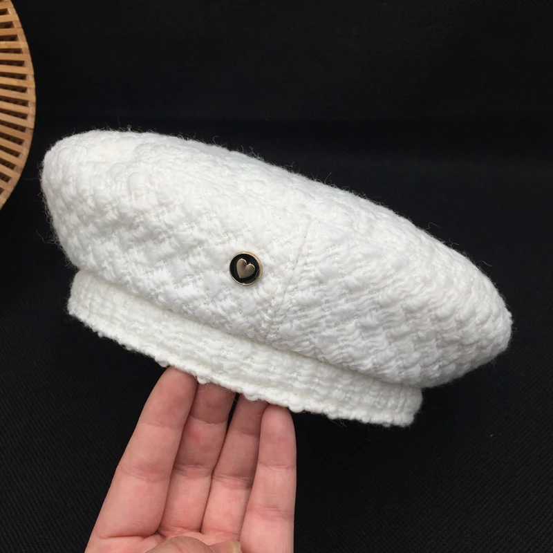 Весенне-осенний и японский белый вязаный берет для женщин шапка художника модная