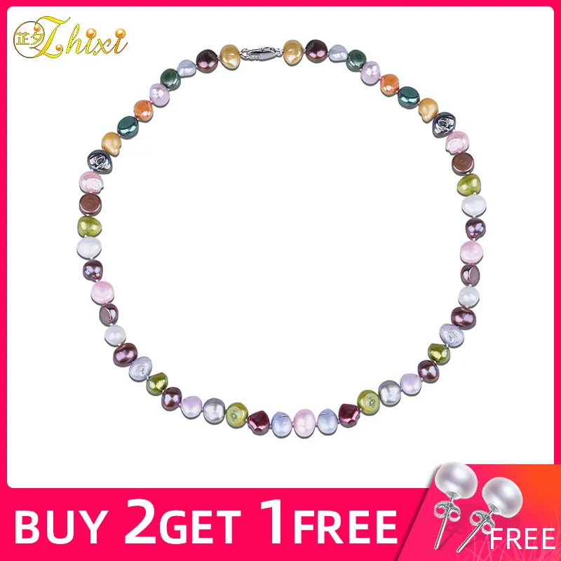 Ожерелье ZHIXI с барочным жемчугом ювелирные изделия ожерелье чокер натуральным
