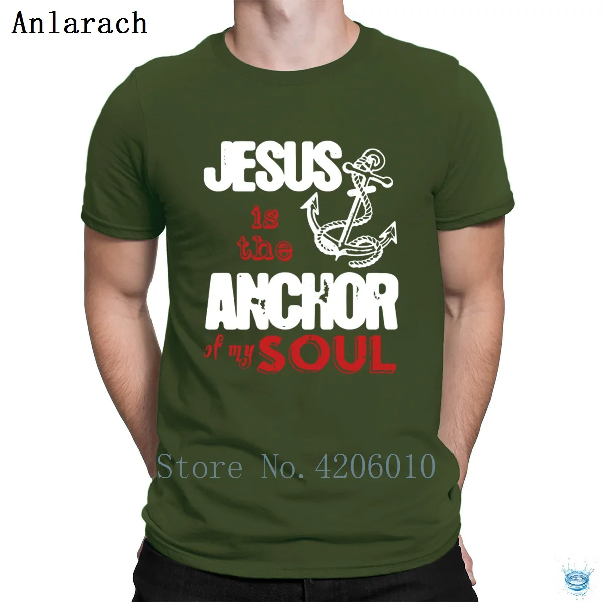 Jesus Is The Anchor Of My душевная футболка трикотажная горячая Распродажа Стильная мужская футболка стандартная хлопковая Футболка уличная одежда