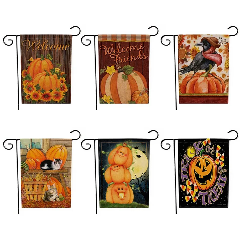

1 Piece 47*32CM 2019 New Style Halloween Garden Flag House Decoration Drop Shipping