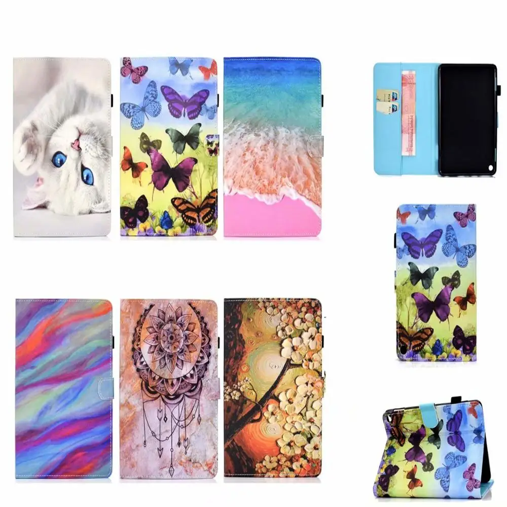

Cute Cats Patterns Pu Leather Shockproof Folio Stand Magnetic Flip Cover case For Amazon Kindle Fire HD 8 2020