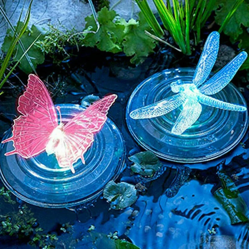 

Solar LED Float Lamp RGB Color Change Butterfly Dragonfly Outdoor Pond Water Light WWO66