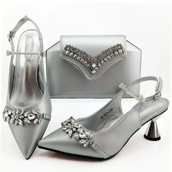 

Latest Italian Fashion High Heels Shoes And Bag Set For Wedding Party African Women Shoes And Matching Bag Set Size 38-43