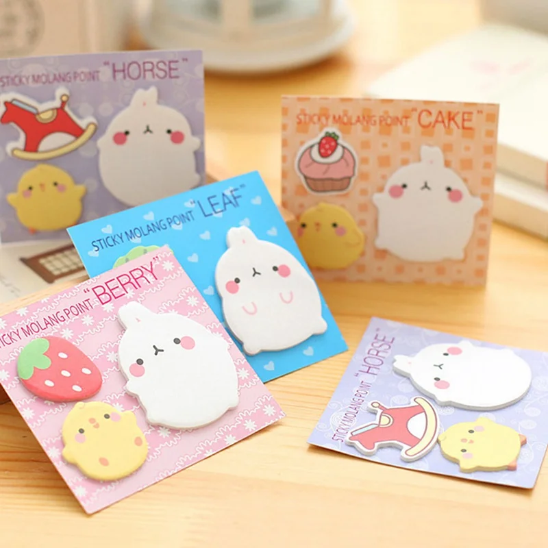 

1pc Kawaii Cute Rabbit Animal Sticky Notes Memo Pad Sticker Planner Sticky Note Book Offce School Supplies Student Stationery