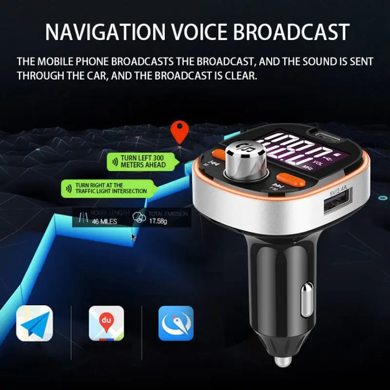 QC3.0 автомобильный комплект Bluetooth 5,0 fm-передатчик модулятор Быстрая зарядка USB зарядное устройство стерео MP3-плеер громкой связи