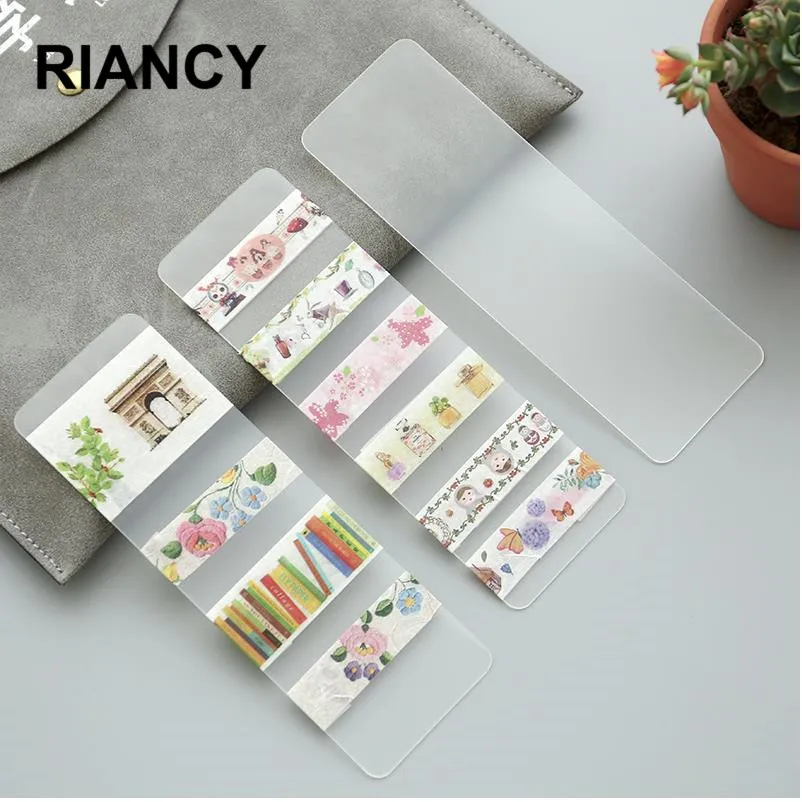 

10pcs/lot transparent School pen Washi tape dispenser Washi tape holder Kantoorartikelen Office supplies Rose gold stationer2405