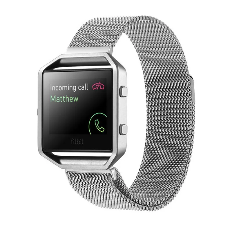 Ремешок из нержавеющей стали для Fitbit Blaze браслеты с защитным чехлом Магнитный
