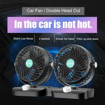 

Portable Mini 12V Double head Car air Cooling Fan 360 degree Rotatable Vehicle cooler Auto Cooler Air Fan Car Fan Accessories