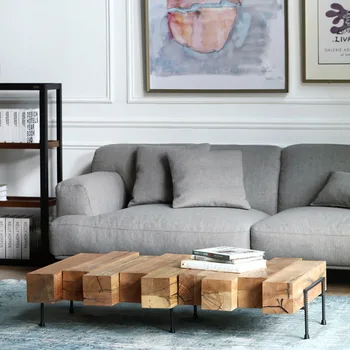 

Creative Designer Solid Wood Coffee Table Living Room Small Tea Table Identity Furniture Vintage Indoor Wood Customized Retro