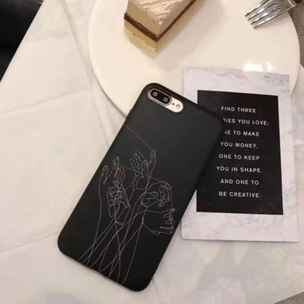 Простой чехол для телефона с черными линиями iphone 6/6 s/7 Чехол X 7 8 Plus XSMAX анти-падение