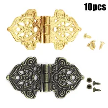 10 Pcs Antique Decoration Hinge Wooden Box Furniture Door Hardware 53x28mm Antique Printing Zinc Alloy Hinge Home Decoration