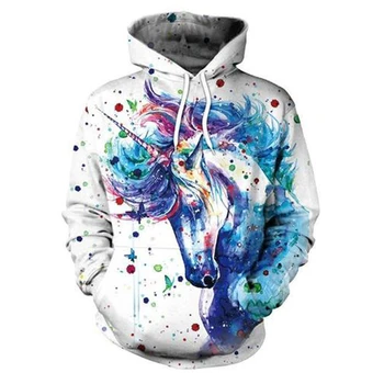 

Fashion Animal Sweatshirt 3D unicorn Hoodies Autumn Women Men Casual Long Sleeve Clothing Pegasus Printed Pullover Tops