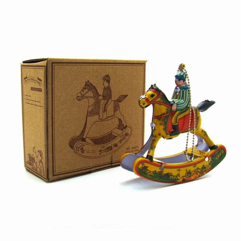 Vintage Home Decor Pendants Tin toys Iron Ornament Accessories Wind Up Tin toy Horse