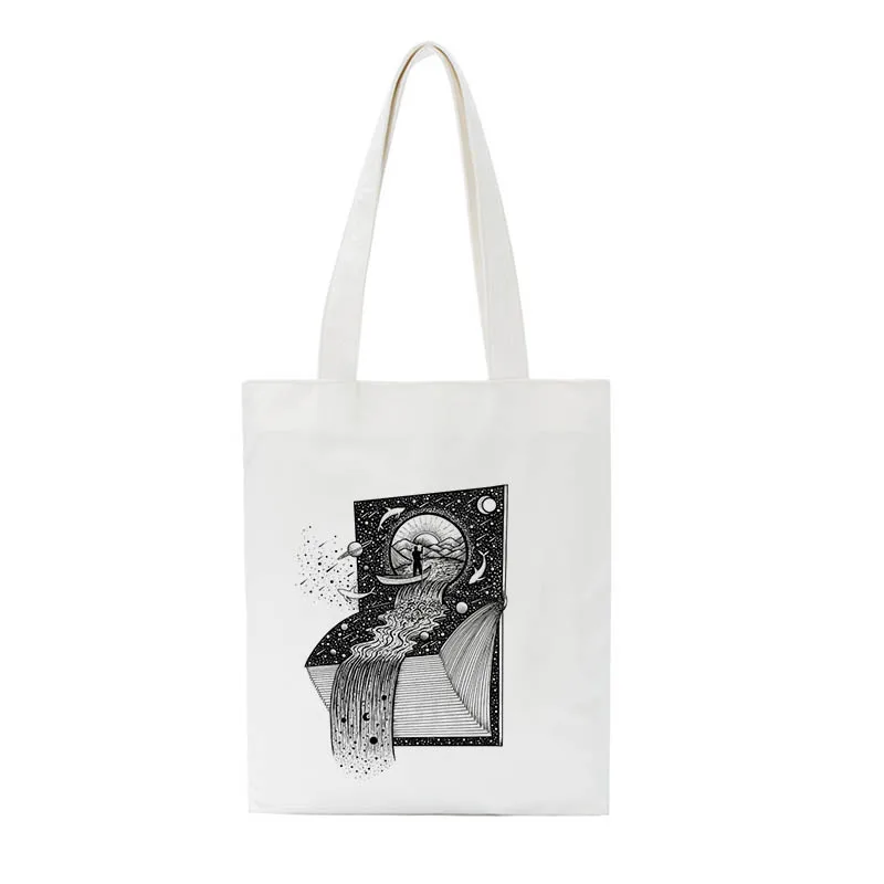 Астронавт Холщовая Сумка женская летняя большая емкость колледж мультфильм искусство Harajuku печати Винтаж милые ins Ulzzang сумки на плечо