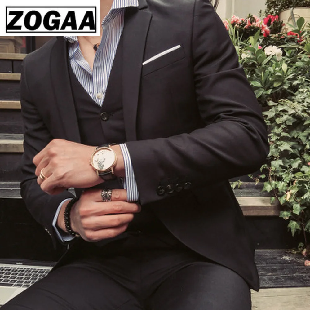 ZOGAA Men Dress Suits 5XL 4XL 2019 Business Slim Fit Wedding Groom SuitS Pure Color 3 Piece of Suits Plus Size Men Leisure Suits ZOGAA Men Dress Suits 5XL 4XL 2019 Business Slim Fit Wedding Groom SuitS Pure Color 3 Piece of Suits Plus Size Men Leisure Suits