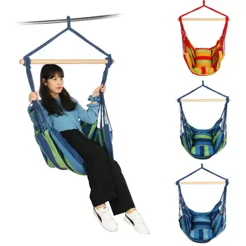

150kg Hammock Outdoor Indoor Garden Dormitory Bedroom Hanging Swinging Chair Portable Hanging Rope Swing Chair Camping Seat