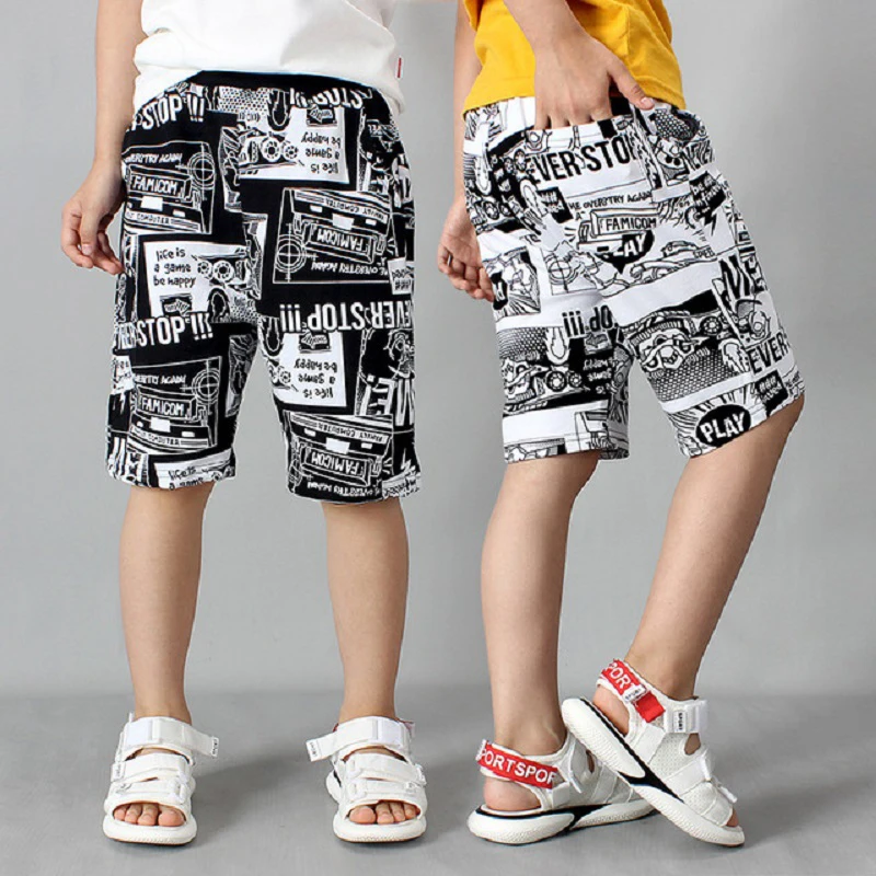 IENENS Boys Beach Shorts Children Breathable Boardshorts Summer Kids Baby Boy Casual Loose Shorts Mid Pants Letter Bermudas boys shorts