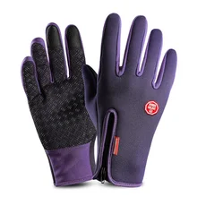 1 пара мотоциклетных мужчин и женщин водонепроницаемые зимние для верховой езды Нескользящие толстые однотонные спортивный с полными пальцами сноуборд уличные теплые лыжные перчатки