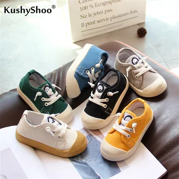 

kushyshoo 2020 spring and summer new children's breathable multicolor canvas shoes soft bottom shoes boys and girls canvas shoes