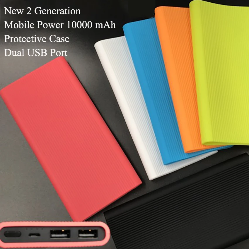 AntidropSiliconeDualUSBPowerBankProtectiveCaseForXiaomiNew2