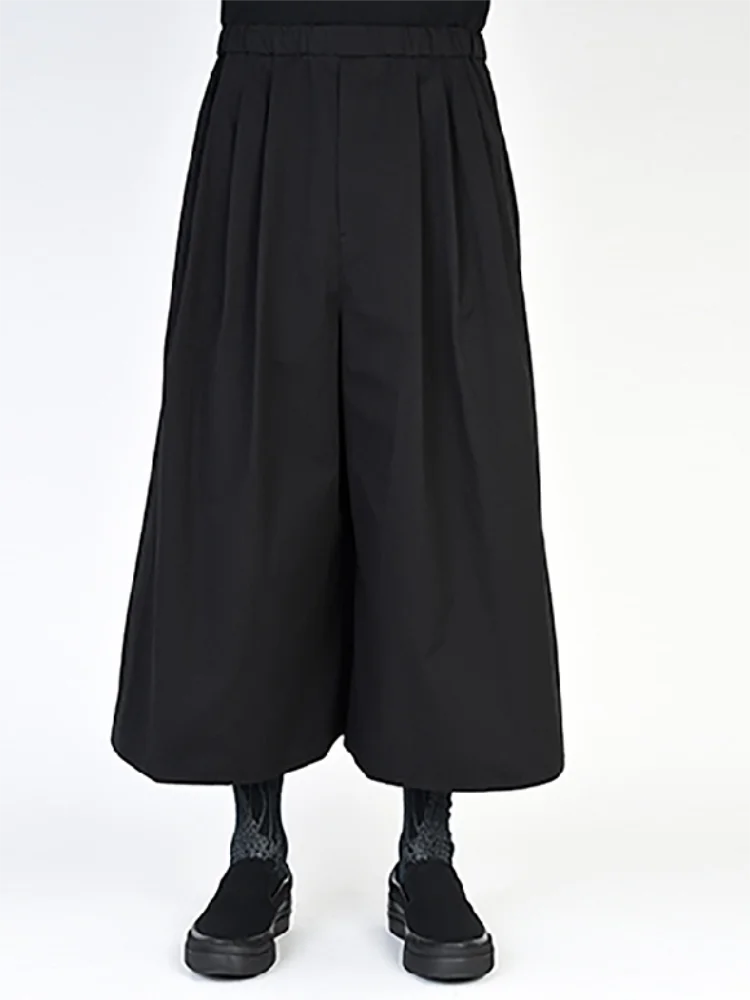 Men's Casual Pants Wide Leg Pants Culottes Spring And Autumn New Black Extremely Simple Super Loose Fashion Youth A Edition