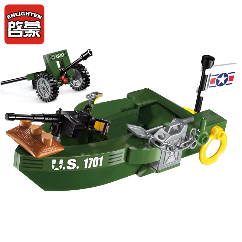 1701 ENLIGHTEN US Landing Craft модель строительные блоки фигурка кирпичи игрушки для детей