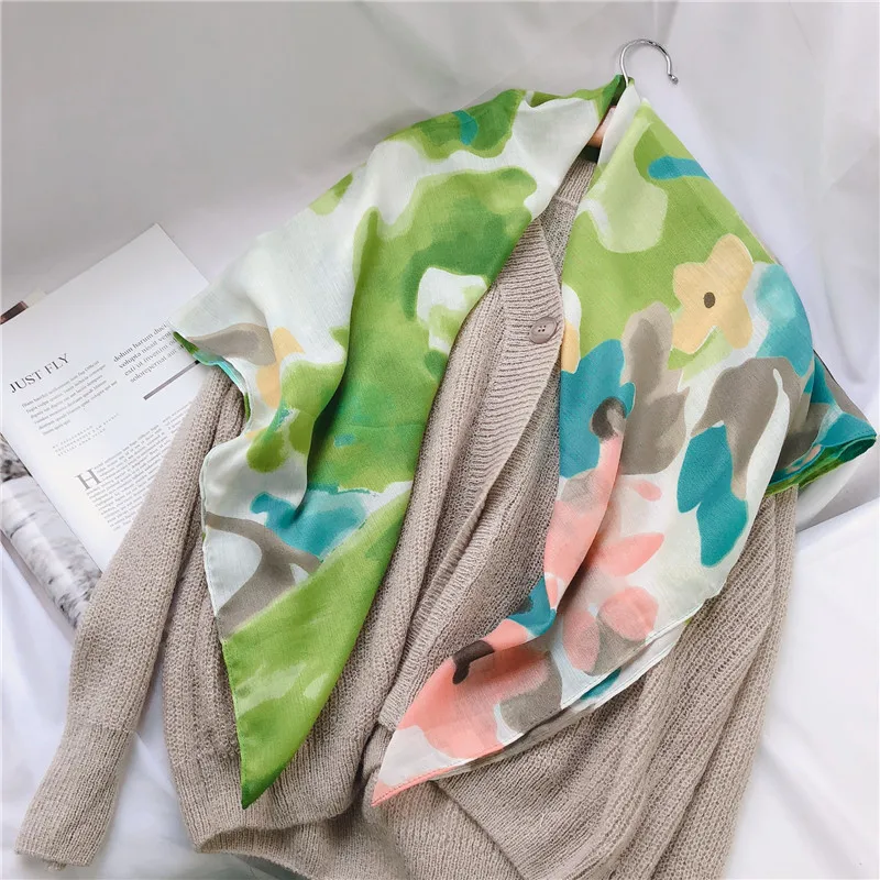 

2019 Newest Women Printed Pattern Cotton Square Scarf 10pcs/lot