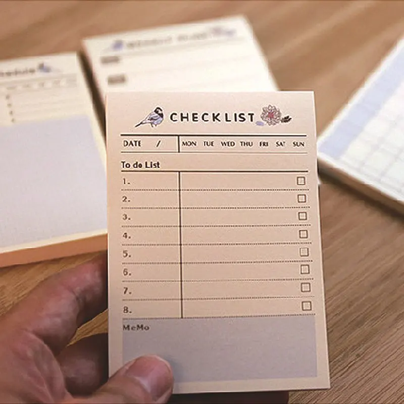Милый цветочный Еженедельный Ежемесячный рабочий планировщик время ежедневный график дня Настольный для заметок коврик самоклеящийся блокнот для записей маркер наклейка с изображением флагов