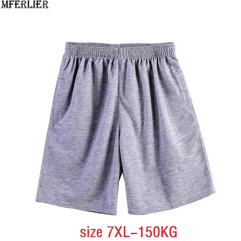 Pantalones cortos de algodón para hombre, shorts holgados, suaves y cómodos, de talla grande 6XL 8XL 10XL, 150KG, color gris 66 68
