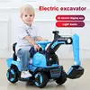 Children'S Electric Excavator Sliding Toy Car With Music Light Optical Walker 2-6 Year Old Kids Ride-On Toy Child Tricycle Gift 1