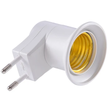

1pcs E27 EU Plug Adapter with Power On/Off Control Switch E27 Socket Lamp Base Lamp Socket