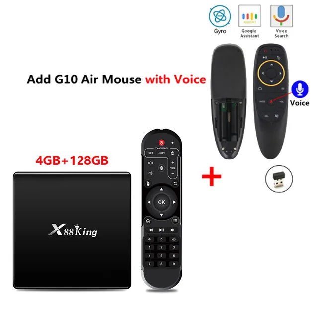 X88 Black EN G10 X88 King Tv Box Amlogic S922X Android 9,0 DDR4 4 Гб 128 ГБ 2,4G/5G двойной Wifi 1000M LAN 4K телеприставка X88 King Smart медиаплеер - Цвет: X88 Black EN G10