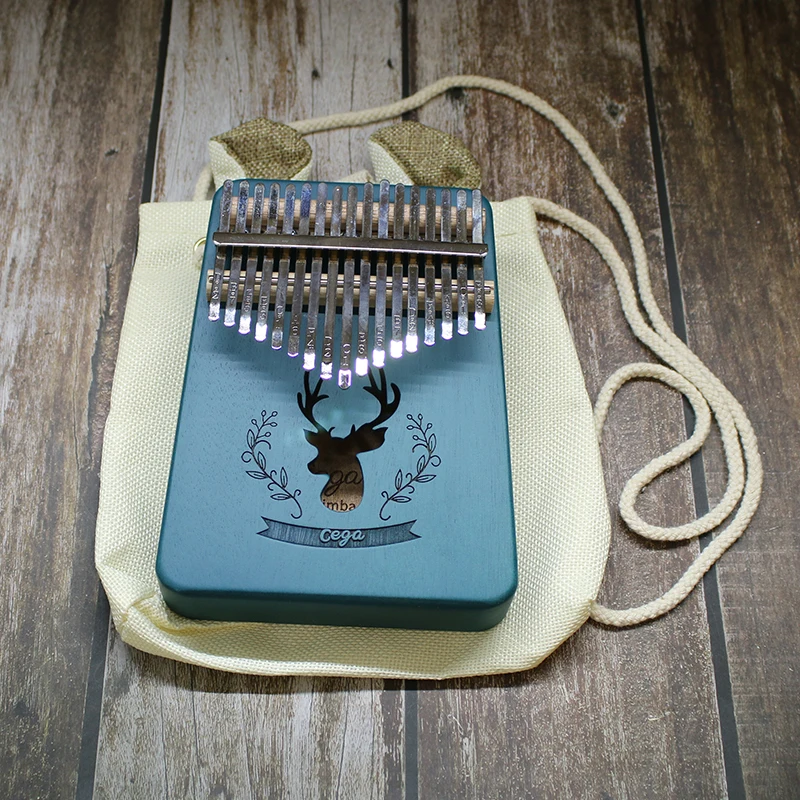 С милой сумкой 17 клавишный палец Kalimba Paino Mbira Sanza «пианино для больших пальцев» карманный размер поддерживающая сумка Cega клавиатура Marimba дерево