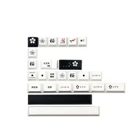 PBT Keycap Minimalism White Japanese 129 Keys Cherry Profile DYE Subbed 6.25U 7U Spacebar Full Sets For Mechanical Keyboard - Image 5