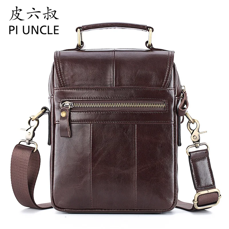  PI UNCLE Brand Genuine Leather Casual Top-handle Handbag Men's Crossbody Shoulder Bag Men Cowhide M