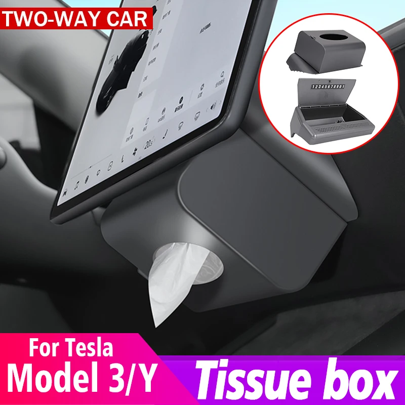 For Tesla 2021 Model 3 Model Y Car Interior Tissue Box Central Control
