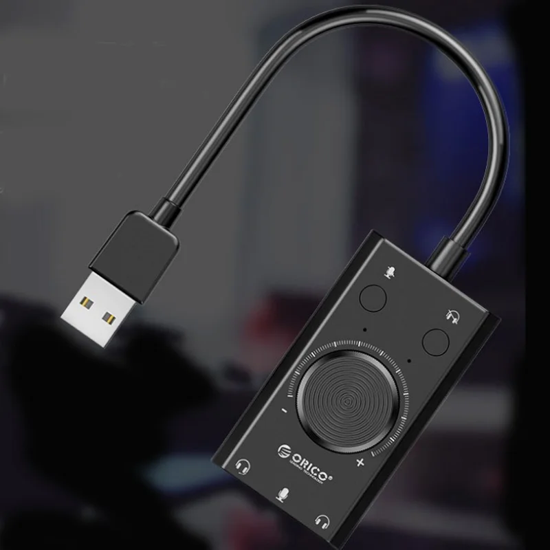 Orico USB внешняя звуковая карта Регулируемая громкость внешние наушники Бесплатный привод Независимая Звуковая карта для ноутбука рабочего стола