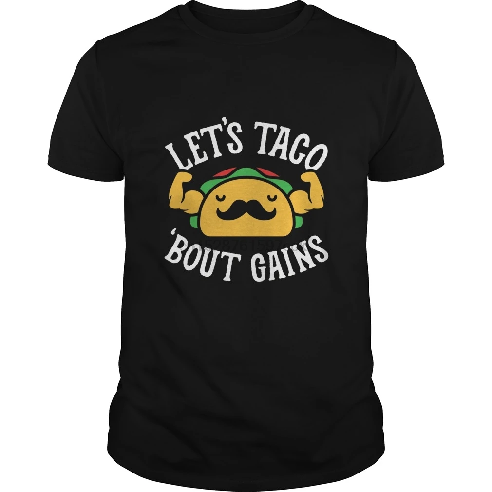 Мужская футболка Let s Taco but Gains крутая с принтом футболки Топ | одежда